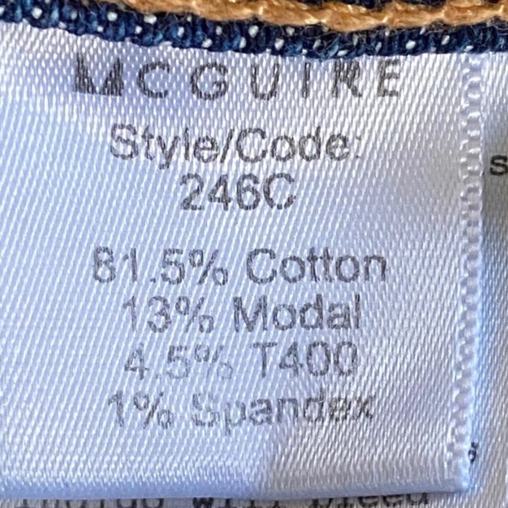 McGuire Ibiza Jeans Crop Ankle Blue Red Tuxedo Stripe- distressed - Picture 4 of 5